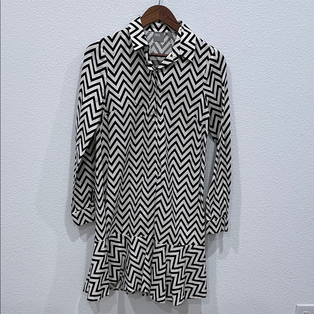 ASOS Black and White Zigzag Mini Dress